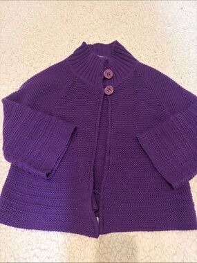 Aeropostale Deep Purple Chunky Knit Button Cardigan